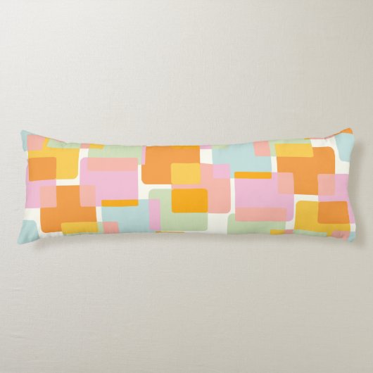 Cute Boho Retro Pastel Geometric Shape Art Lichaamskussen (Voorkant)