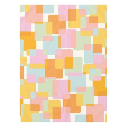 Cute Boho Retro Pastel Geometric Shape Art Tafelkleed (Voorkant)