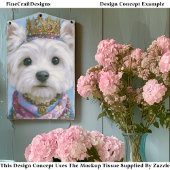 Cute Boho Royal Westie Dog, Crown EV7 Decoupage Tissuepapier