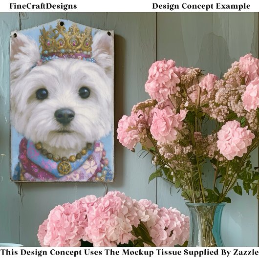 Cute Boho Royal Westie Dog, Crown EV7 Decoupage Tissuepapier
