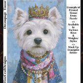 Cute Boho Royal Westie Dog, Crown EV7 Decoupage Tissuepapier