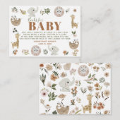 Cute boho Safari Anamials Books for Baby Informatiekaartje (Voorkant / Achterkant)
