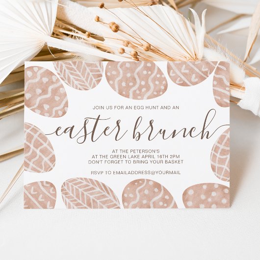 Cute boho Scandi Paasjacht brunch Kaart