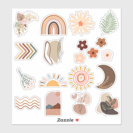 Cute Boho Scrapbook Sticker Pack #002 (Vel)