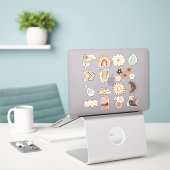 Cute Boho Scrapbook Sticker Pack #002 (Laptop op bureau)