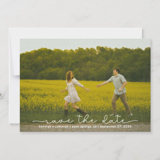 Cute Boho Script Foto Save The Date Magnetische Ka Magnetische Uitnodiging