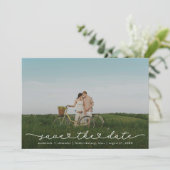 Cute Boho Script Modern Save The Date Card (Staand voorkant)