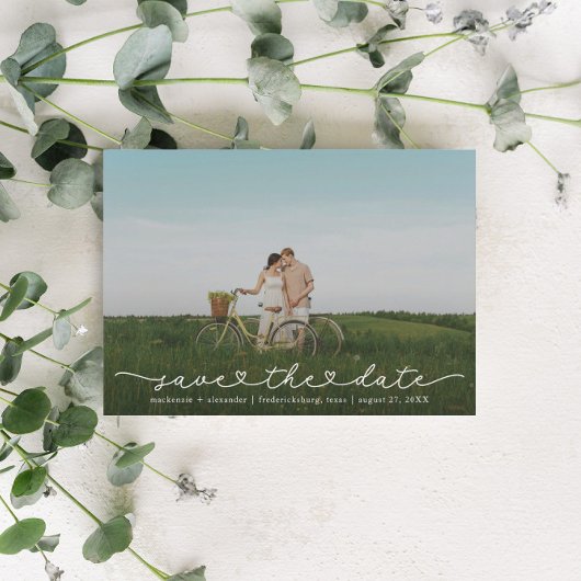 Cute Boho Script Modern Save The Date Card