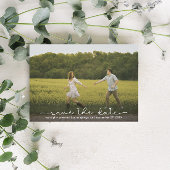 Cute Boho Script Moderne Uitnodigingskaart voor de Save The Date