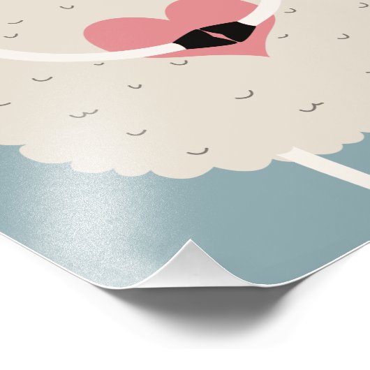 Cute Boho Sheep Nursery Decor Artwork Poster (Hoek)