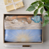 Cute Boho stijl meisjesachtige strand scene decoup Tissuepapier (Geschenk)