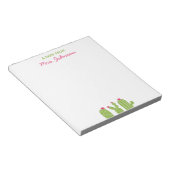 Cute Boho Succulents Pink Flowers Teacher Gift Notitieblok (Schuin)