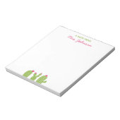 Cute Boho Succulents Pink Flowers Teacher Gift Notitieblok (Linkerzijde)