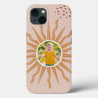 Cute Boho Sun Aangepast voor je foto iPhone Case