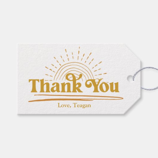 Cute Boho Sun Bedankt Cadeaulabel (Voorkant (Horizontaal))