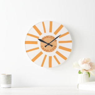 Cute Boho Sun Nursery Decor Name Large Clock Grote Klok