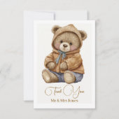 Cute Boho Teddybeer Babyshower Bedankkaart (Voorkant)