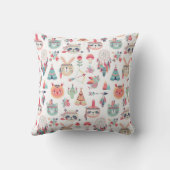 Cute Boho Tribal Woodland Animals Pattern Worpdeku Kussen (Achterkant)