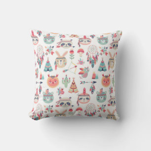 Cute Boho Tribal Woodland Animals Pattern Worpdeku Kussen