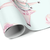 Cute Boho Unicorns Floral Botanisch Baby shower Cadeaupapier (Rol Hoek)