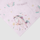 Cute Boho Unicorns Floral Pink Baby shower Tissuepapier (Detail)