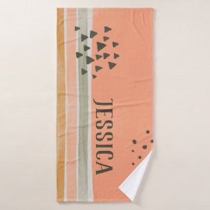 Cute Boho Waterverf Persoonlijke benaming Bath Tow Badhanddoek