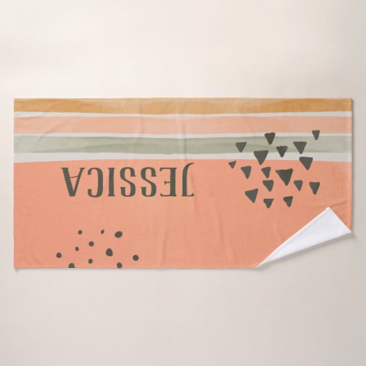 Cute Boho Waterverf Persoonlijke benaming Bath Tow Badhanddoek (Badhanddoek)