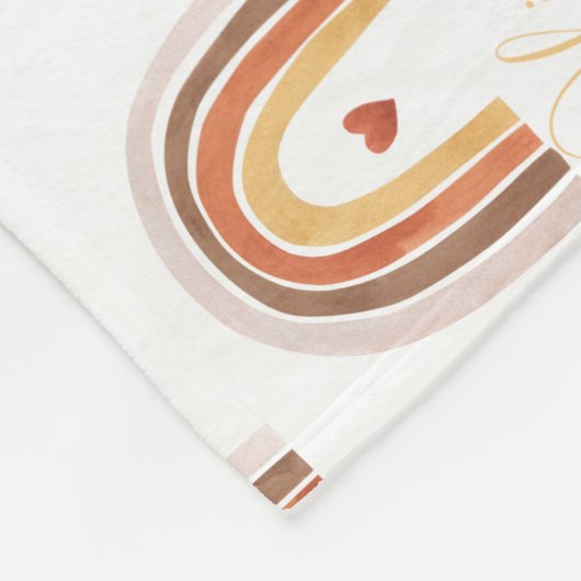 Cute Boho Waterverf Rainbow Heart Fleece Deken (Hoek)