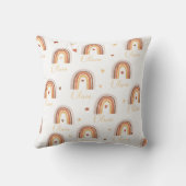 Cute Boho Waterverf Regenboog Hart Aangepaste Naam Kussen (Achterkant)