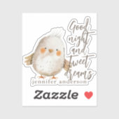 Cute Boho Waterverf Vogel Handtekening Script  Sticker (Vel)