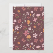 Cute boho weide kleine wilde bloem baby shower kaart (Achterkant)