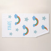 Cute Boho Whimsical Rainbow Girls Badhanddoek (Badhanddoek)