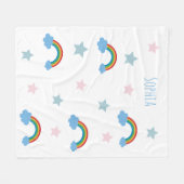 Cute Boho Whimsical Rainbow Girls Fleece Deken (Voorkant (Horizontaal))