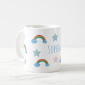 Cute Boho Whimsical Rainbow Girls  Koffiemok (Voorkant links)