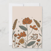 Cute Boho Wildflower Baby shower Invitation Kaart (Achterkant)