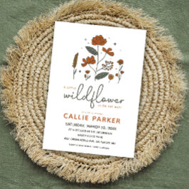 Cute Boho Wildflower Baby shower Invitation Kaart