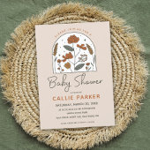 Cute Boho Wildflower Baby shower Invitation Kaart