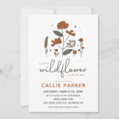 Cute Boho Wildflower Baby shower Invitation Kaart (Voorkant)