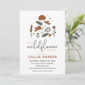 Cute Boho Wildflower Baby shower Invitation Kaart (Staand voorkant)