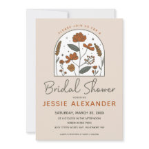 Cute Boho Wildflower Bridal Shower Invitation