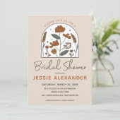 Cute Boho Wildflower Bridal Shower Invitation Kaart (Staand voorkant)