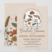 Cute Boho Wildflower Bridal Shower Invitation Kaart (Voorkant / Achterkant)