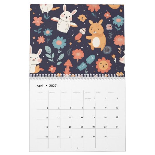 Cute Boho Woodland Dieren Teepee Kinderen Kalender (Apr 2027)