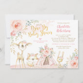 Cute Boho Woodland Drive by Girl Baby shower Kaart (Voorkant)