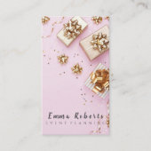 Cute Bokeh en Roos Gold Sequin Event Planner Busi Visitekaartje (Voorkant)