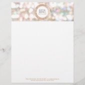 Cute Bokeh en Roos Gold Sequin Event Planner Custom Briefhoofd (Voorkant)
