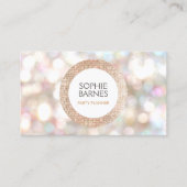 Cute Bokeh en Roos Gold Sequin Event Planner Visitekaartje (Voorkant)