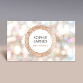 Cute Bokeh en Roos Gold Sequin Event Planner Visitekaartje