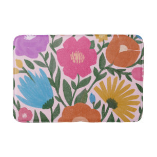 Cute Bold Colorful Flowers Girls Badmat