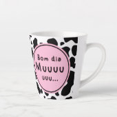 Cute “Bom Dia Muuuuu” Kawaii Cow Design Latte Mok (Rechts)